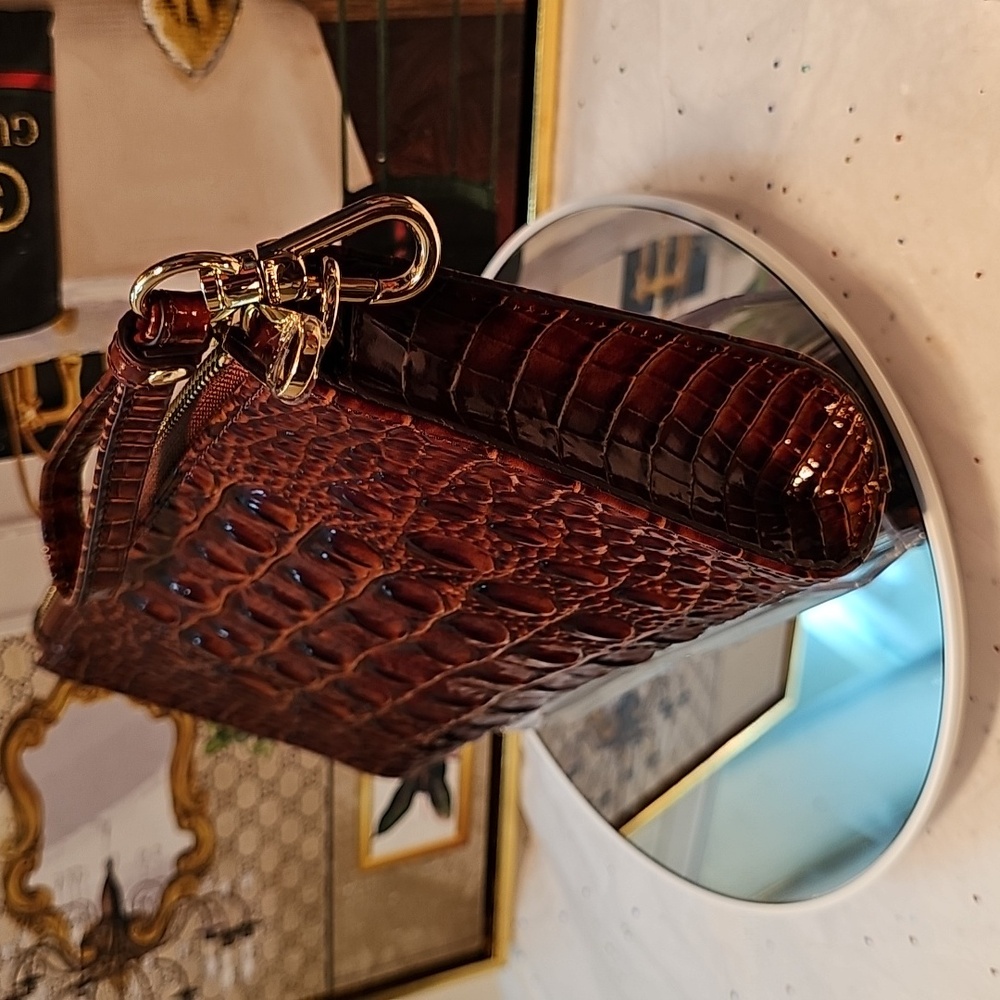 Brahmin Brown Crocodile Embossed Clutch - Picture 5 of 11